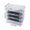 Mealworm Feeding Box 4-Layer Clear Mesh Breeding Habitat Kit Mealworm Farm Bin With Handle For Sugar Glider Reptile Spider Bird
