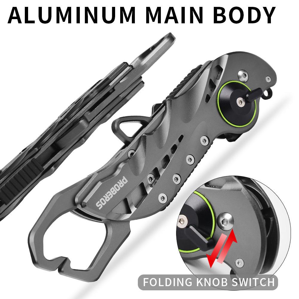 Контроллер рыбы для крупных объектов из алюминиевого сплава, многофункциональный, портативный, складной контроллер рыбы, зажим для рыбы, плоскогубцы и недостающая веревка