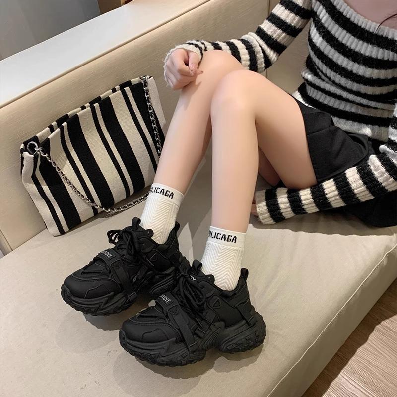 Fried Street платформа папины кроссовки женские небольшое увеличение роста универсальные 2025 новые весна и осень популярные маффины повседневные спортивные туфли