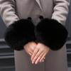 1Pair Sleeve Cover Thickened Insulation Hand Ring Faux Fur Sleeve Rabbit Like Sleeve Cover