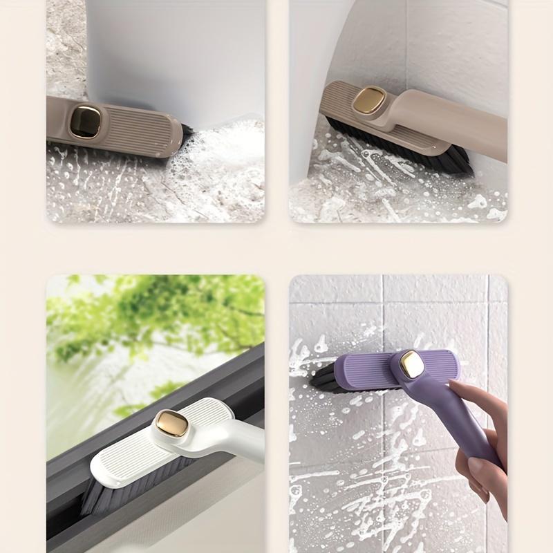 Вращающаяся щеточная щетка 2-в-1, щетка для очистки канавок с ручкой, многофункциональная щелевая щетка, без мертвого пространства, чистящая щетка, инструмент для чистки