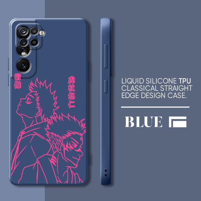 Cartoon Jujutsu Kaisen Phone Case For Samsung Galaxy A71 A21s A01 A03s A70 A31 A02 A51 A50 A11 Silicone Square Liquid Cover Bag