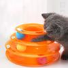 2/1pcsPet Cat Toy Three-layer Ball Cat Turntable Cat Interactive Educational Track Toy Cat Space Tower Play Plate