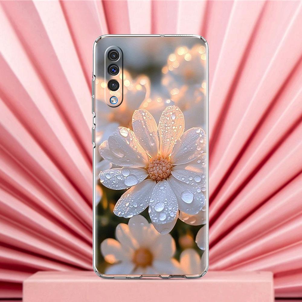 Чехол для телефона Samsung A56 A36 A26 A24 A16 A14 A12 A32 A50 A70 A22 A40 A34 A54 A42 A52 5G A04s A06 Мягкий Бледный Маленький Цветок