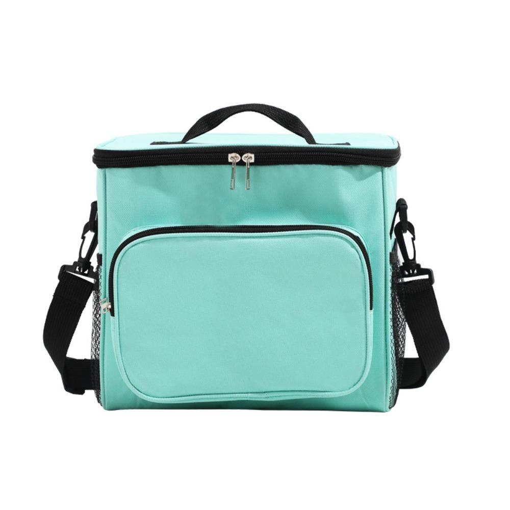 Solid Color Insulated Lunch Bag Large Capacity Food Warm Thermal Bag Tote Square Bag Travel