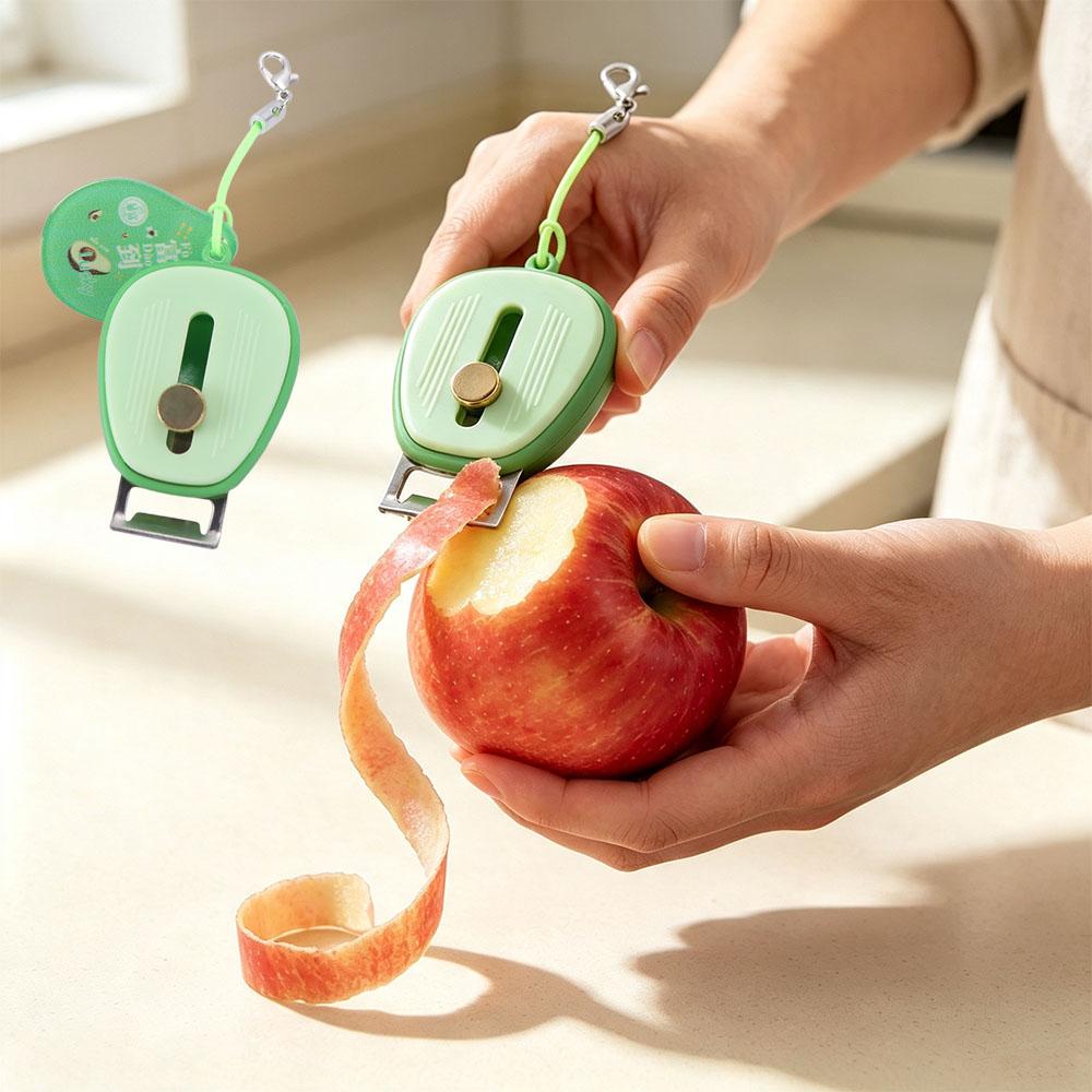 Retractable Design Anti-Lost Keychain Peeler Foldable Multi-Functional Peeler Outdoor