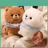 Lace Cute Scarf Pomeranian Plush Doll Children Companion Toy For Decor Room