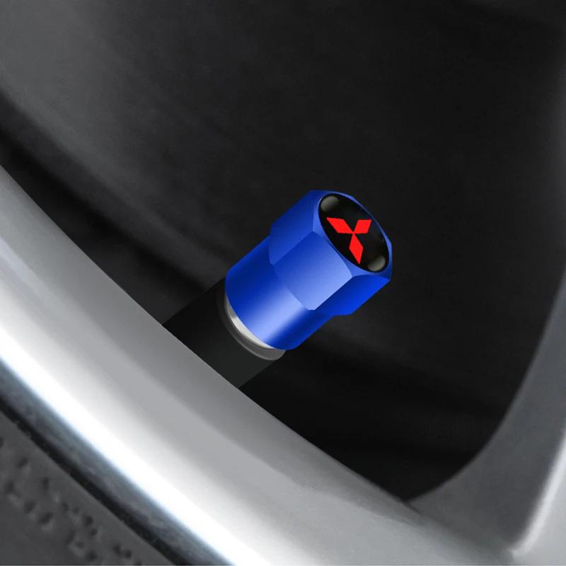cygntz1 Car Styling 4PCS Metal Wheel Tire Valve Caps Stem Case For Mitsubishi Asx Lancer Outlander Pajero Ralliart