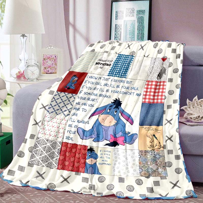 New 2026 (Eeyore) Cartoon Cute Pattern Blanket, Suitable for Sofas, Bedrooms, Offices, Naps, The Perfect Gift.