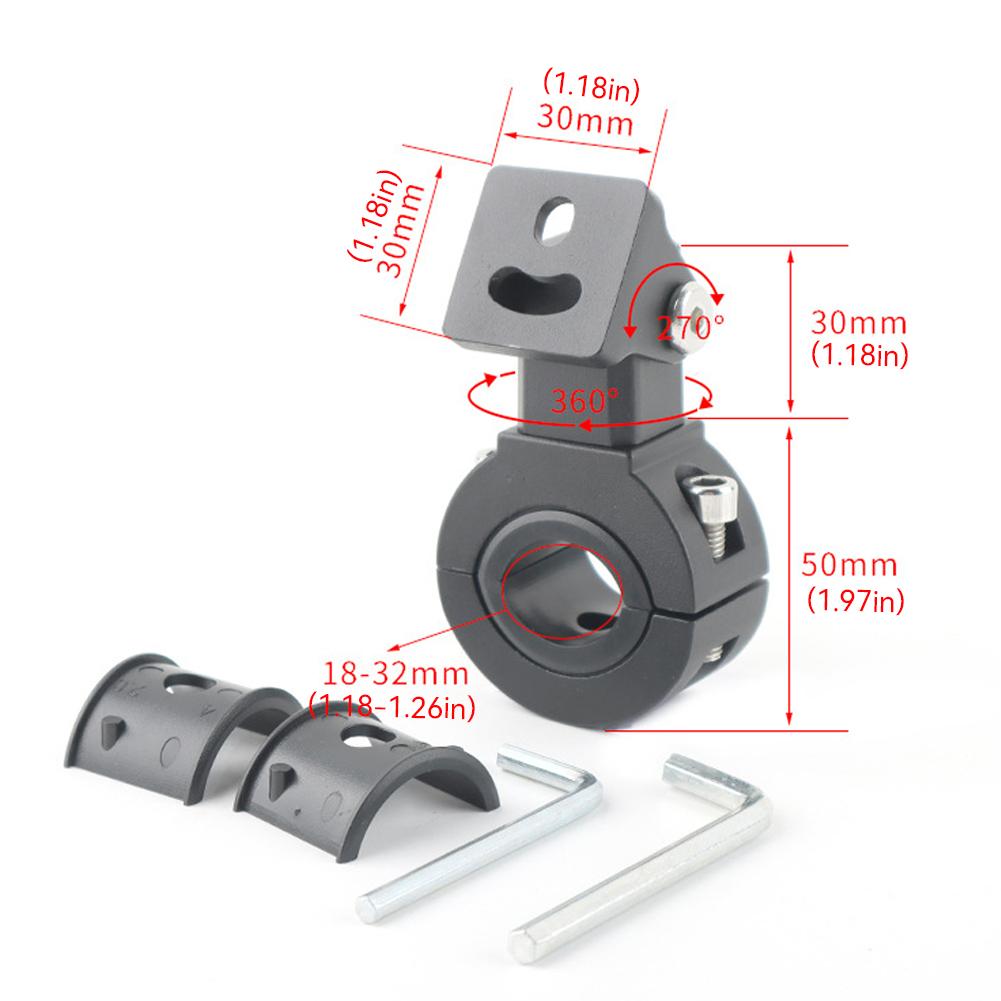 Универсальный кронштейн для светодиодного фонаря мотоцикла, модифицированный зажим для бампера, комплект для крепления светодиодного фонаря для деталей рабочего освещения, внутренний диаметр 18-32 мм