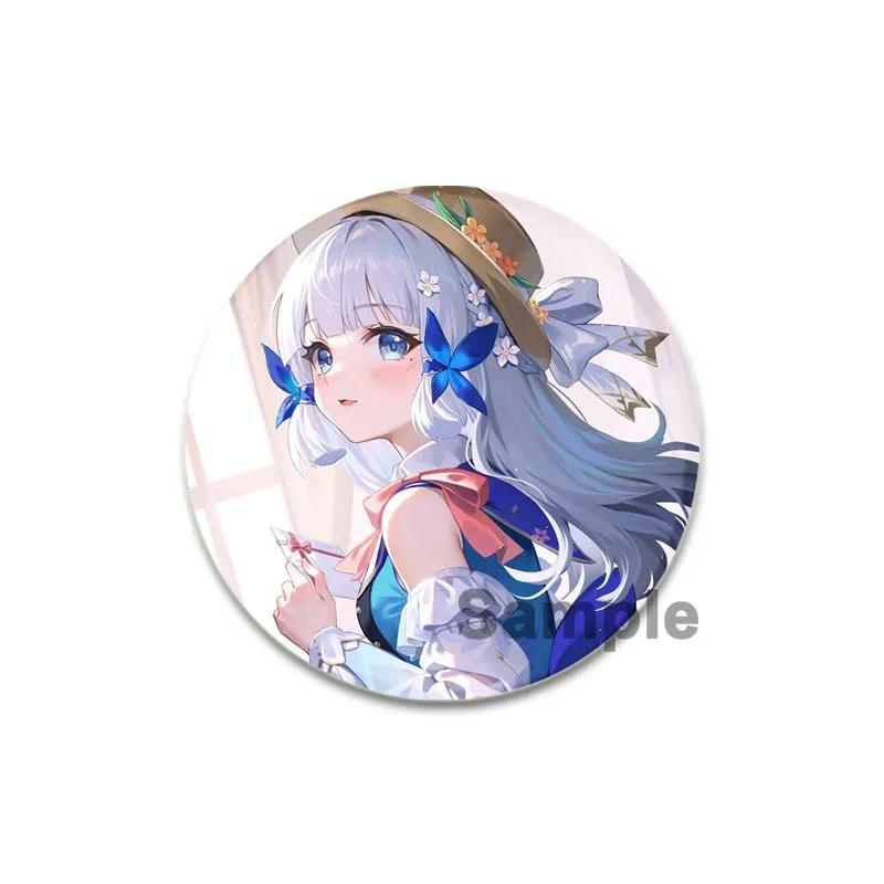 Значок Genshin Impact 32/44/58 мм, милые броши для косплея Камидзато Аяка, креативные изысканные эмалевые булавки для одежды, рюкзака, ювелирных изделий, аксессуаров