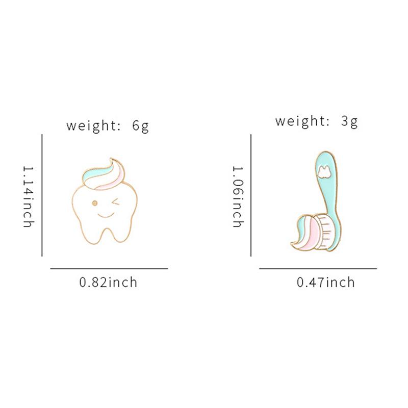 Зуб и зубная щетка, эмалированные булавки, подмигивающая улыбка, зубные броши, значки для стоматолога