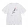 Women's Trend Classic T-Shirt Artistic Floral Heart Line Drawing Design Tee