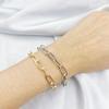 Women Bracelet Adjustable Length Hollow Out Chain Solid Color Polished Electroplated Stainless Lightweight Punk Hip Hop Cool Girl Bangle Wrist