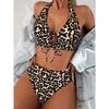 Раздельный купальник из двух частей с леопардовым принтом бикини Европейская и американская фабрика купальников оптом