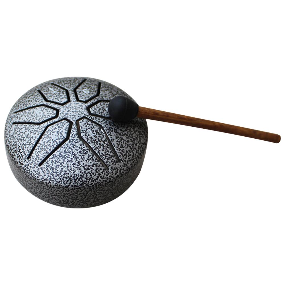 3 Inch 6-Tone Steel Tongue Drum Hand Pan Drums Sound Healing Instruments with Mallet Rain Drum Instrument for Yoga Meditation