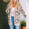 Кардиган с леопардовым принтом, женский повседневный топ средней длины с длинными рукавами