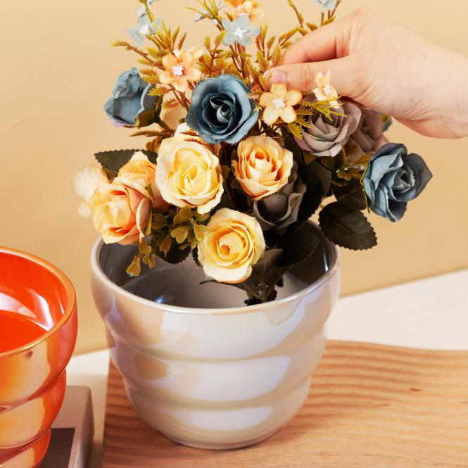 Красочный керамический цветочный горшок, горшок для суккулентов, комнатные украшения, садовые принадлежности, горшок для растений бонсай