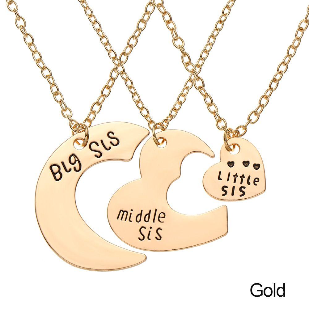 Gifts Middle Sis Little Sis Good Sister Necklaces Stitching Necklaces 3 Pieces / Set Big Sister