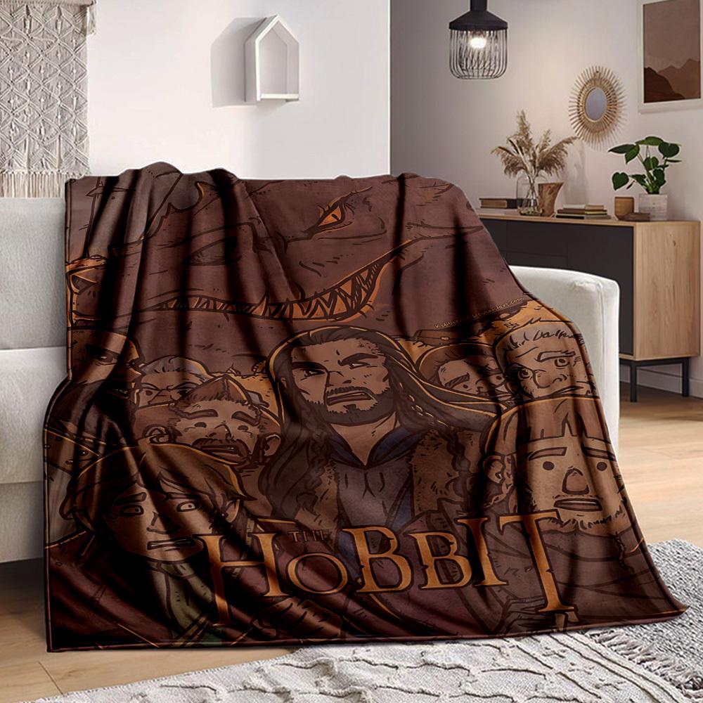 1pc Hobbit, Dragon Blanket Lightweight Flannel Throw For Sofa, Bed, Travel, Camping, Livingroom, Office, Couch, Chair, And Bed