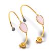 Pink Chalcedony Gemstone Handmade 925 Sterling Silver Earring 1.18" KJ-1170