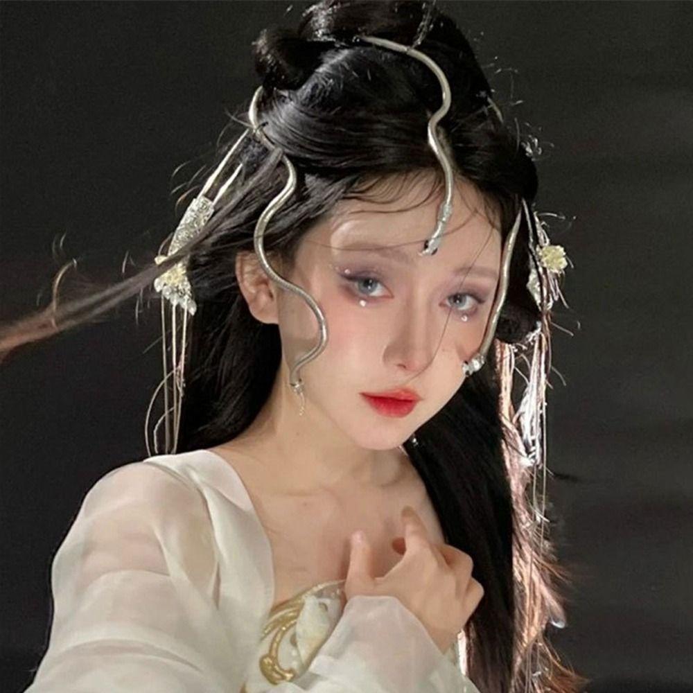 Металлический Ошейник Змея Ожерелье Змея Чокер Хэллоуин Косплей Призрачный Фестиваль Аксессуары