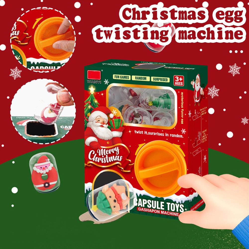 Lovely Chirstmas Cartoon Capsule Machine Toy DIY Interesting Reusable Toys Novelty Gift For Kids
