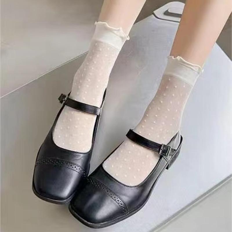 Женские летние носки с сеткой, кружевом, сексуальные, ультратонкие, прозрачные, мягкие, короткие, эластичные, до щиколотки, носки Лолиты, носки Харадзюку в стиле ретро