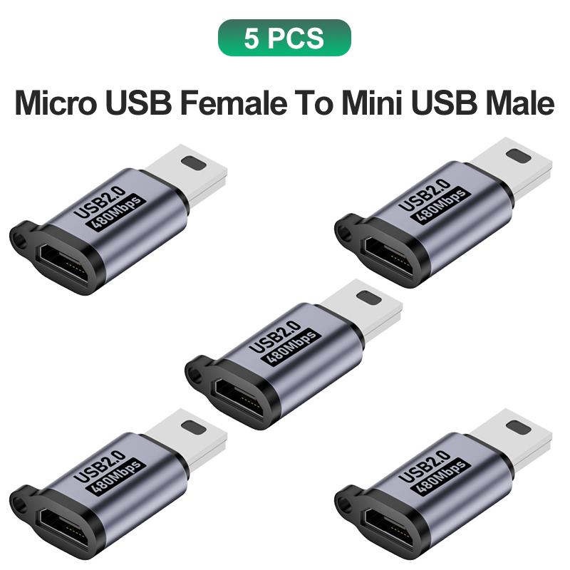 Адаптер Micro USB Micro USB Female To Mini USB Male Конвертеры Зарядное устройство Кабель для передачи данных Адаптер