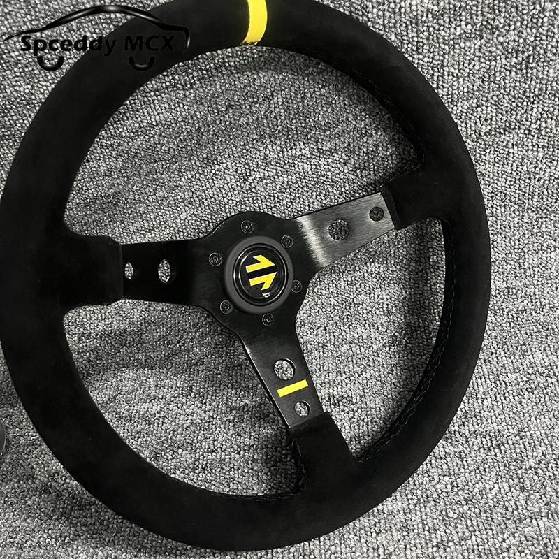 Universal 14inch Concave Racing Sports Steering Wheel Car Rally JDM Drifting Steering Wheel