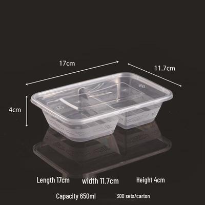 Одноразовые контейнеры для приготовления еды на 650 мл с двумя отделениями