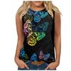 Женская футболка без рукавов с 3D-принтом бабочки, повседневный жилет с круглым вырезом и открытыми плечами, элегантный топ без рукавов в стиле Y2K, футболка, женская одежда