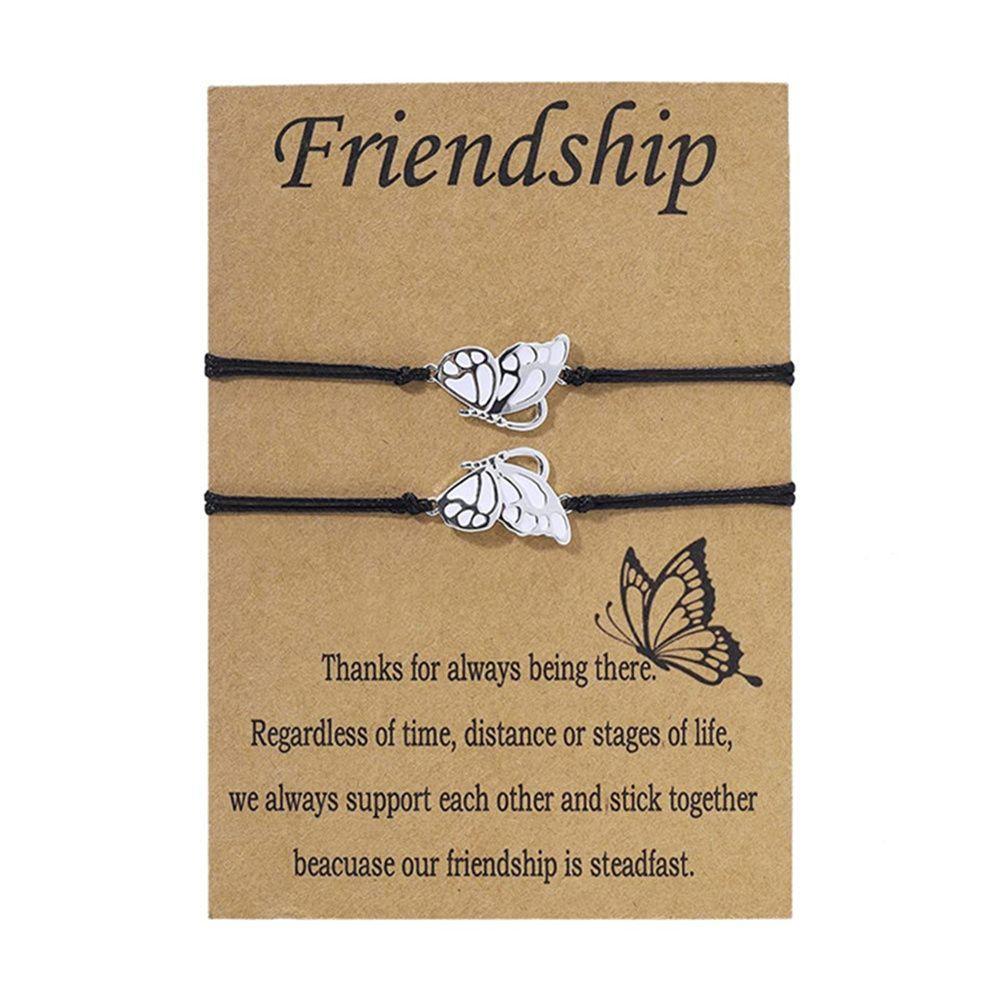 Jewelry Friendship Gifts BFF Bracelets Best Friends Butterfly Friendship Bracelets for 2 Girls