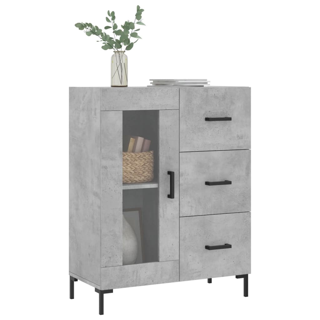 Vidaxl Szafka, Szarość Betonu, 69,5X34X90 Cm, Materiał Drewnopochodny
