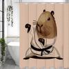 Playing Tai Chi Groundhog Shower Curtain, Bathroom Decorative Shower Curtain, Waterproof Shower Curtain with Hooks