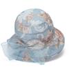 Spring Summer Autumn Sun Protection Hat, Women's Exquisite Floral Print Streamer Face Covering Top Hat Beach Hat, Foldable Fisherman Sun Hat