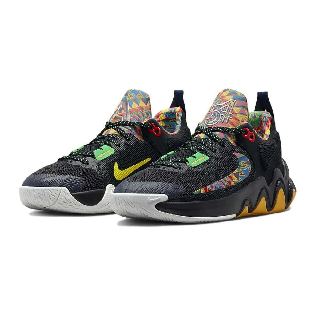 Nike Giannis Immortality 2 GS Kaleidoscope Kids Sneakers Black Electric-Algae University-Gold DQ1943-002