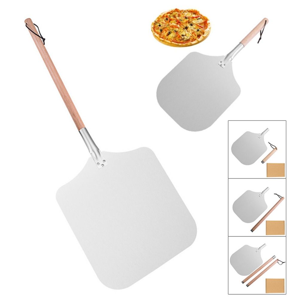 12Inch Pizza Shovel Detachable Wooden Handle Cake Lifter Pizza Transfer Tray Restaurant