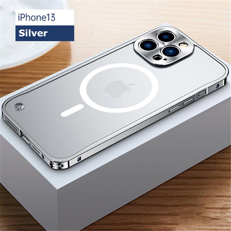 Металлический магнитный чехол для телефона iPhone 15 11 12 13 14 15 Pro Max 14plus для Magsafe с беспроводной зарядкой, алюминиевые матовые полупрозрачные чехлы
