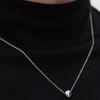Halden Simple Pebble Pendant Necklace (N025_silver)