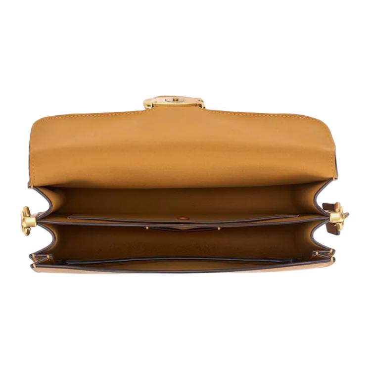 Coach Tabby 26 Gold Metal Logo Leather Shoulder Bag Medium Women shoulder bag Honey-Brown CAF52-B4T7J