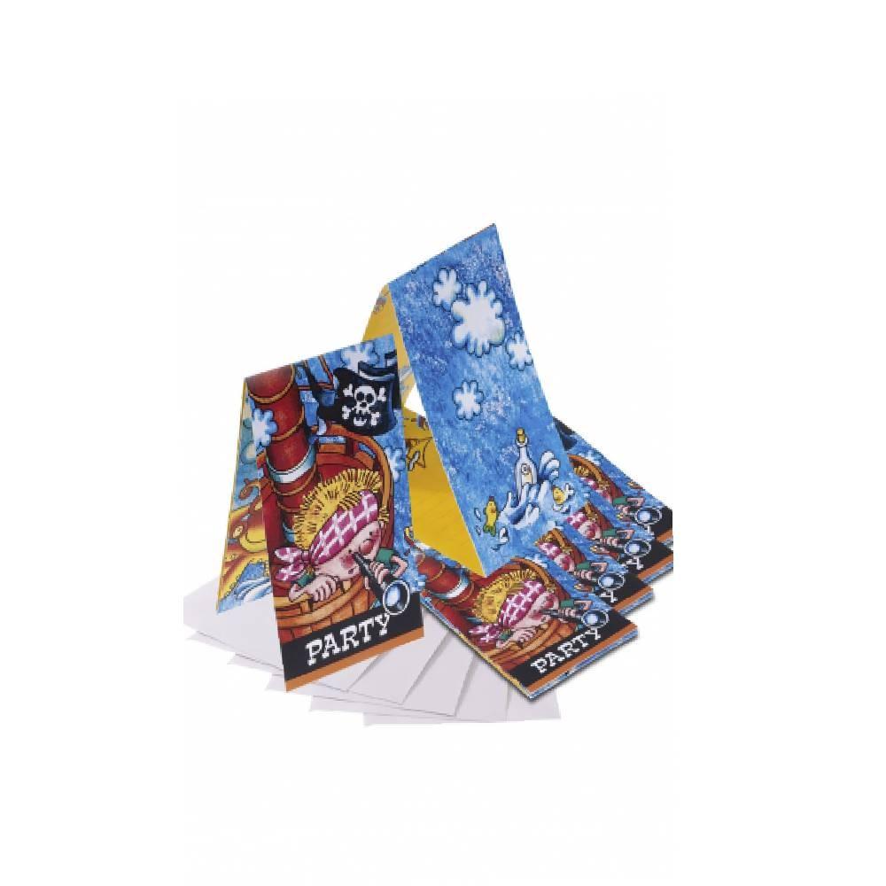 Пиратские приглашения (Упаковка из 6 шт.)