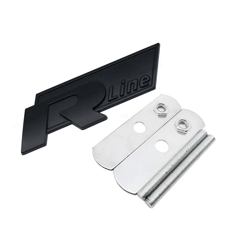 1Pc Metal Rline Emblem Car Front Grille Badge Rear Trunk Sticker for BORA CC GOLF JETTA MK4 PASSAT Polo SR32 Lavida