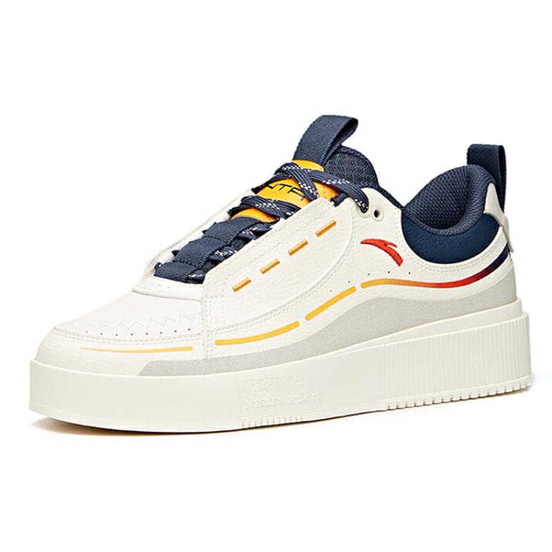 Anta Life Collection Противоскользящие Износостойкие Низкие Скейт-Кеды Мужские Бело-Сине-Серые Кроссовки 912228033-12