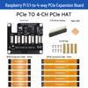 Стекируемая четырехканальная PCIe FFC плата расширения для Raspberry Pi 5 для нескольких HAT-модулей