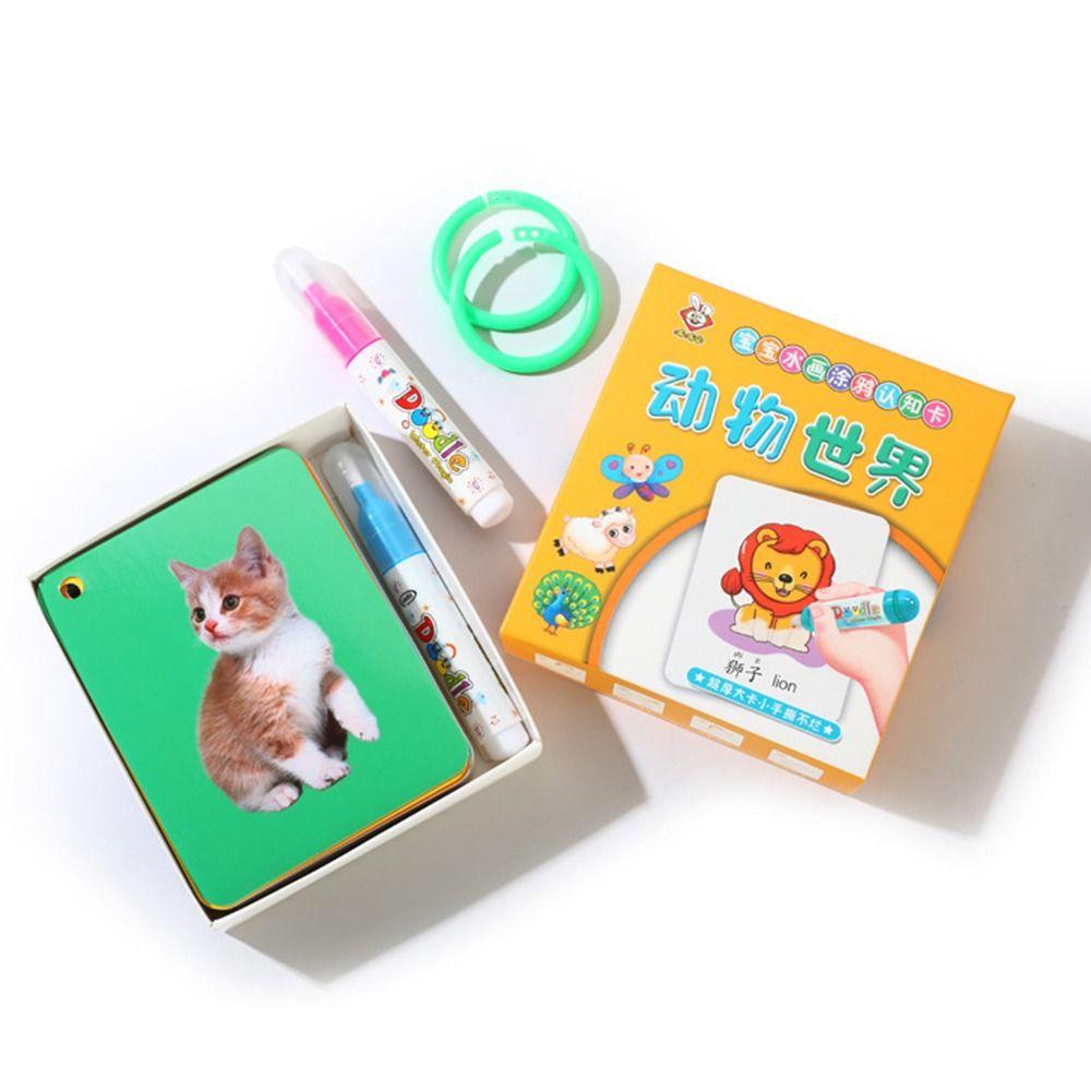 Various Theme Magic Water Drawing Cards Cartoon Pattern Reusable Coloring Card  0-6 Year Old