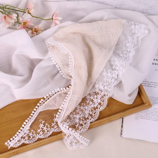 Кружевной платок на голову, треугольный галстук, повязка на голову с кружевным цветочным украшением, сплошной цвет, стилизованное украшение для фотосъемки