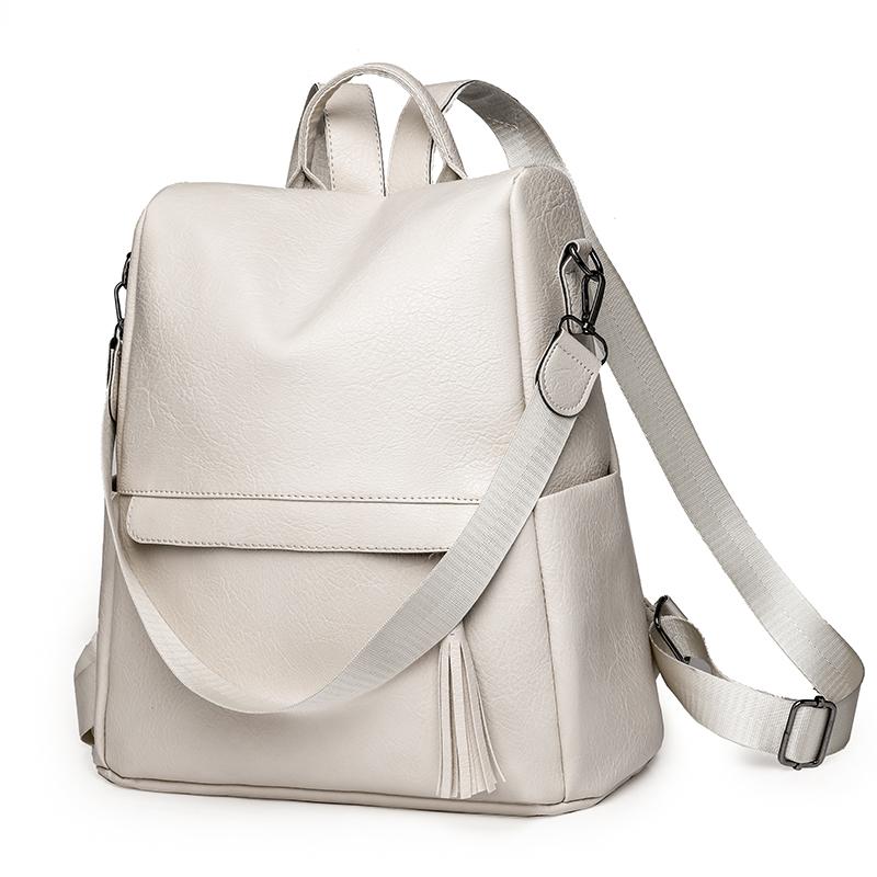 Кожаный рюкзак Женский противоугонный рюкзак Повседневная сумка через плечо Сумка унисекс