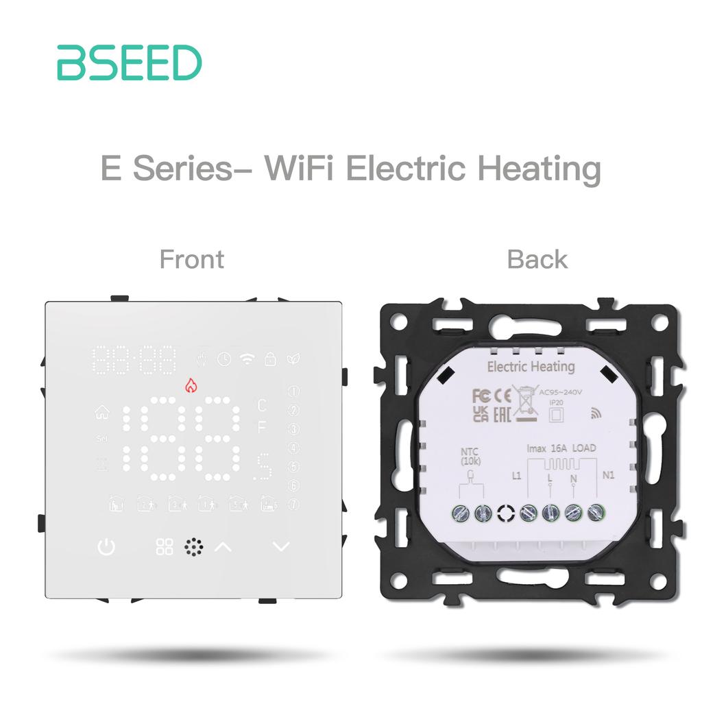 BSEED Светодиодный сенсорный экран Электрический подогрев пола Водонагреватель Комнатный термостат Модуль Часть Wi-Fi Alexa Контроллер температуры ПРИЛОЖЕНИЕ