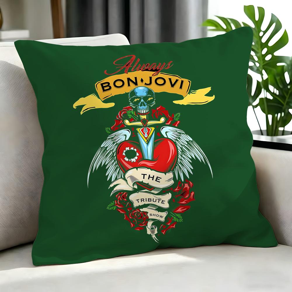 Rock Bon Jovi Cushion Cover Cushion Cover Set 4Pcs 50X50 45X45 40X40 Pillowcase Decorative Sofa Home Decor